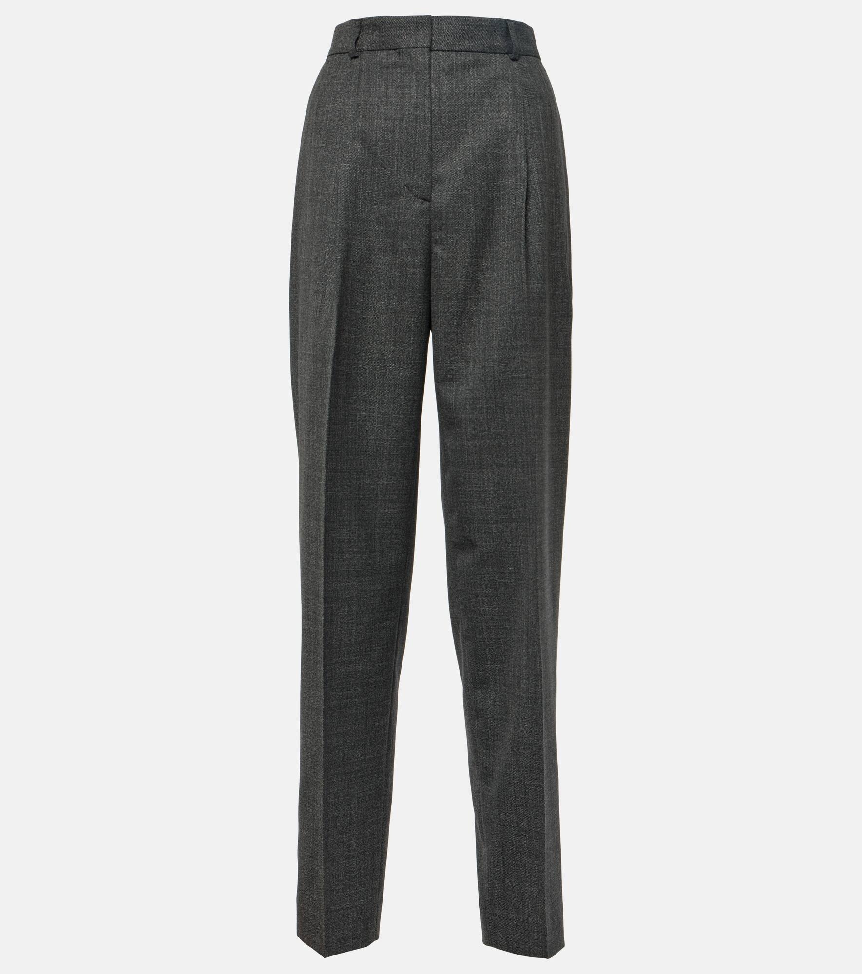 Pleated wool-blend pants - 1