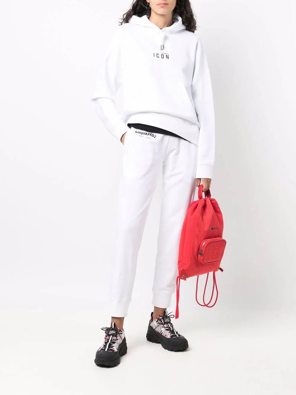 logo drawstring hoodie - 2