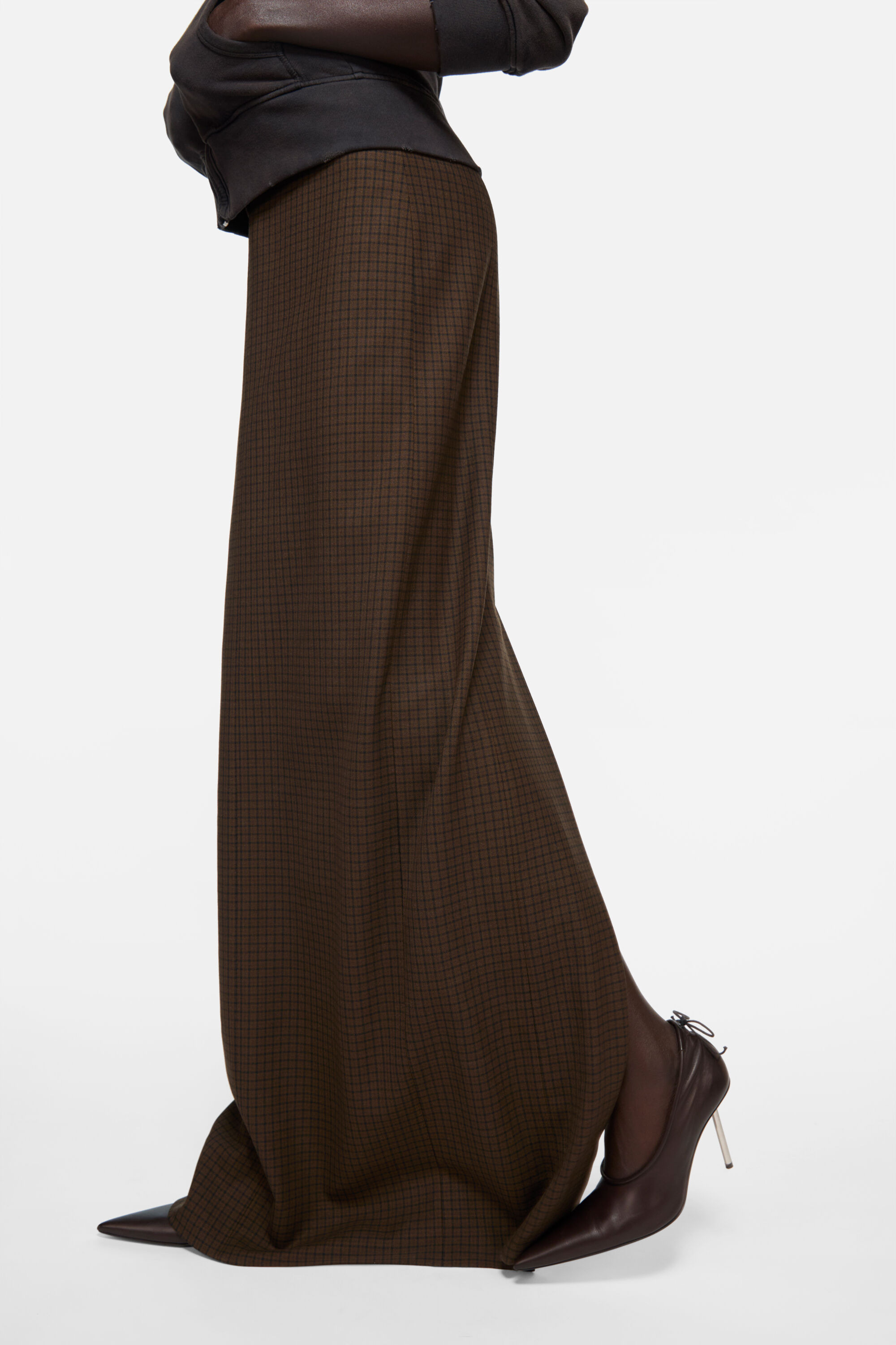 Wool check skirt - Multi brown - 4