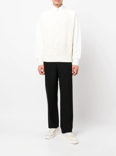 Neil Barrett crew-neck hybrid jumper outlook