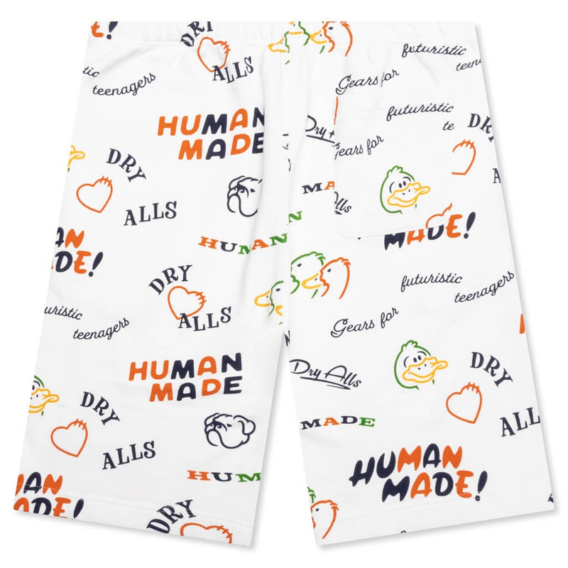 Human Made PRINTED SWEAT SHORTS - WHITE outlook