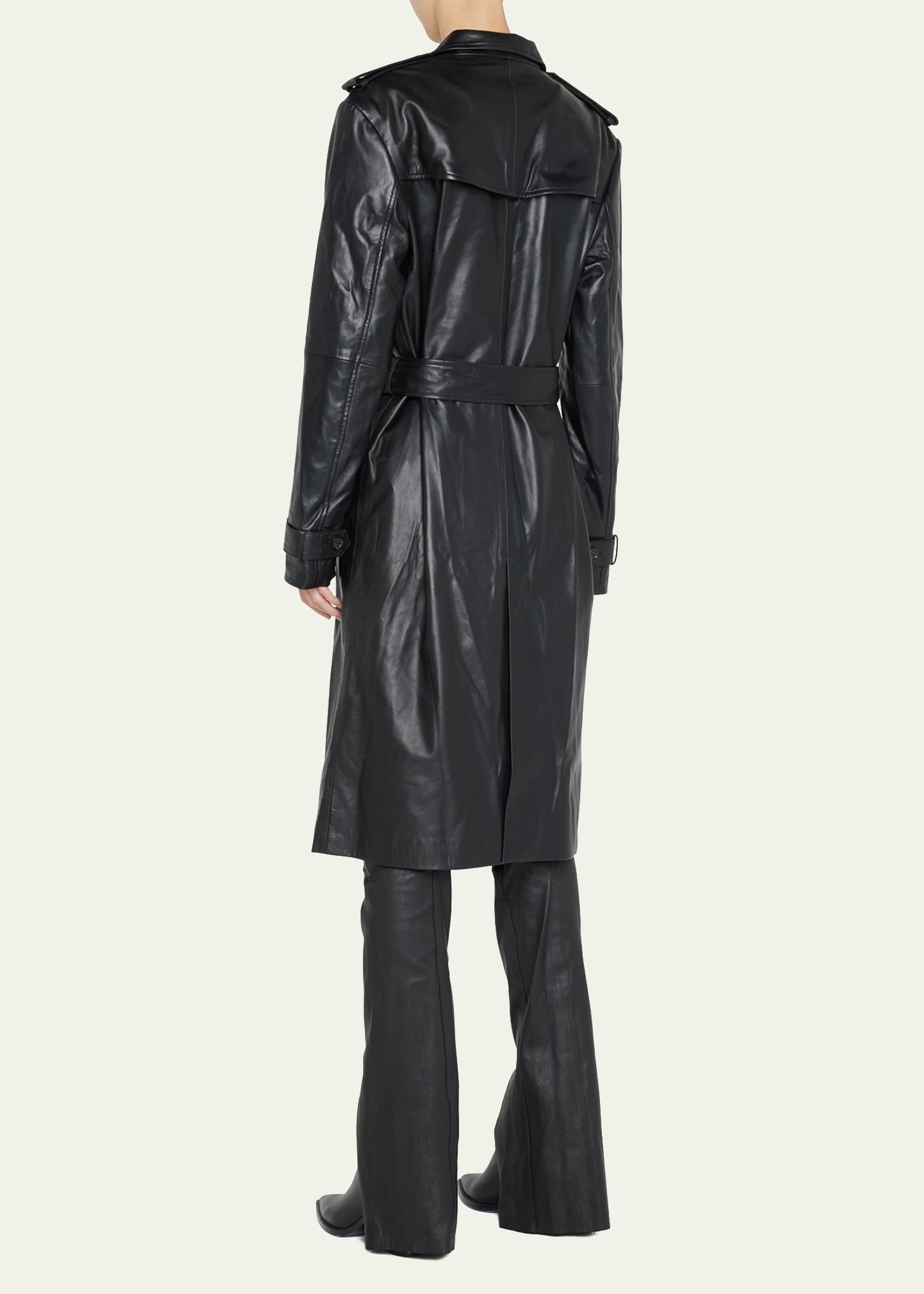 Leather Trench Coat - 3