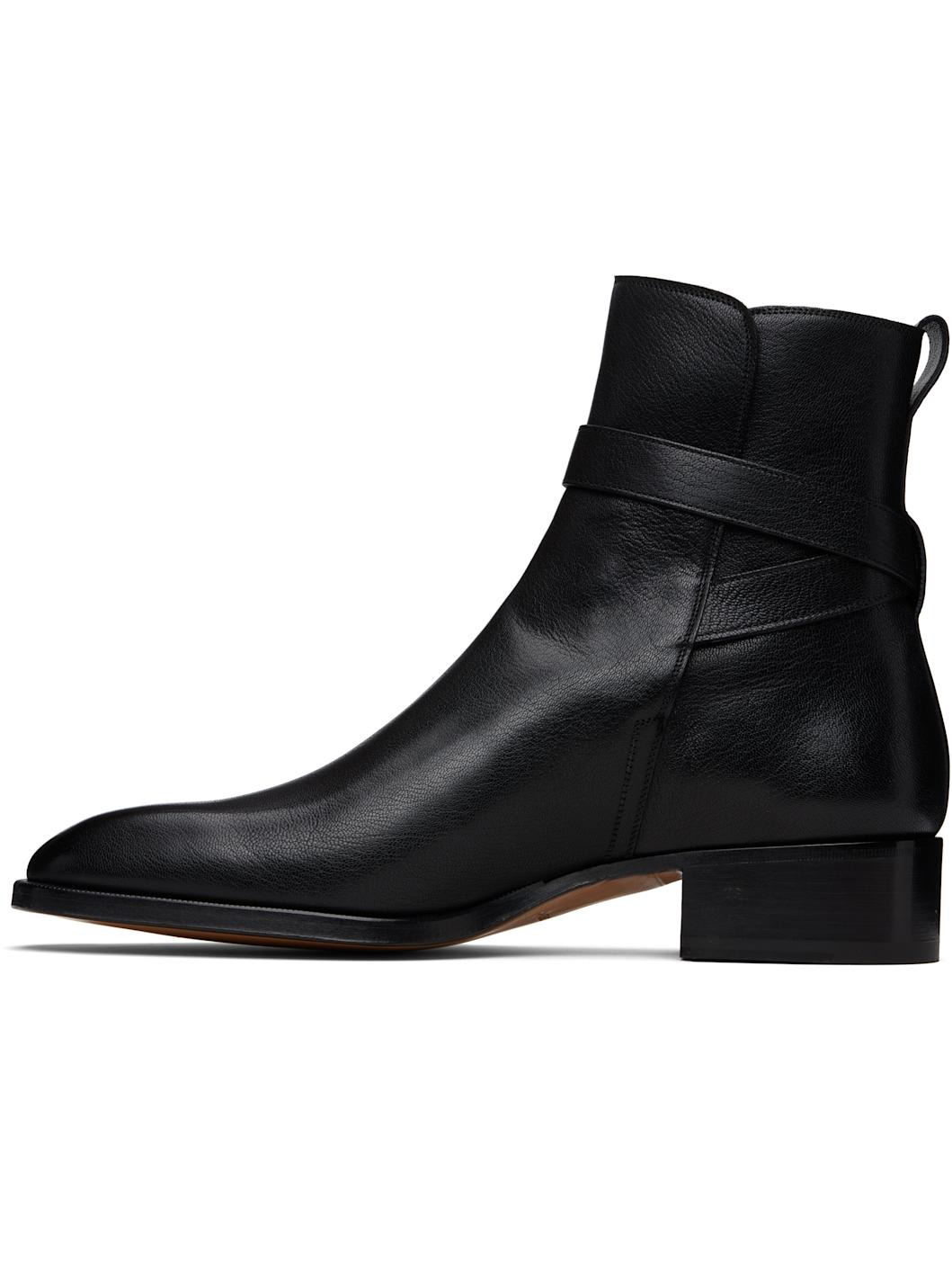 Black Supple Grain Kenneth Buckle Boots - 3