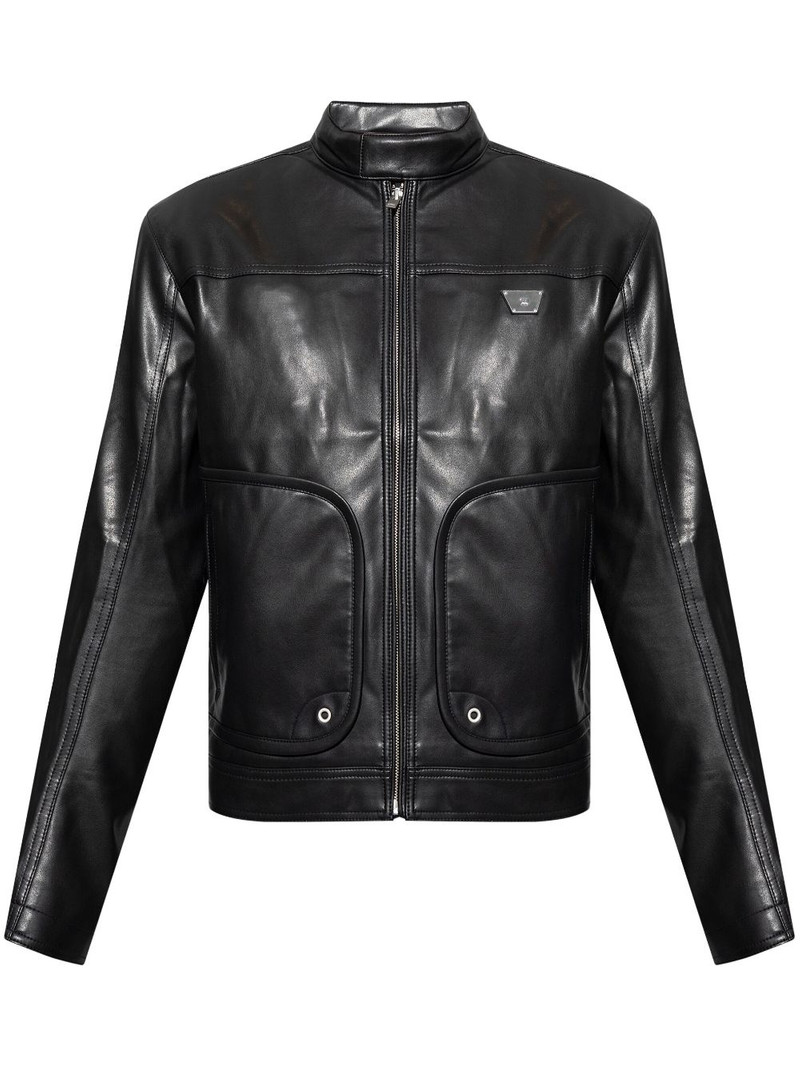 zipped leather jacket 1
