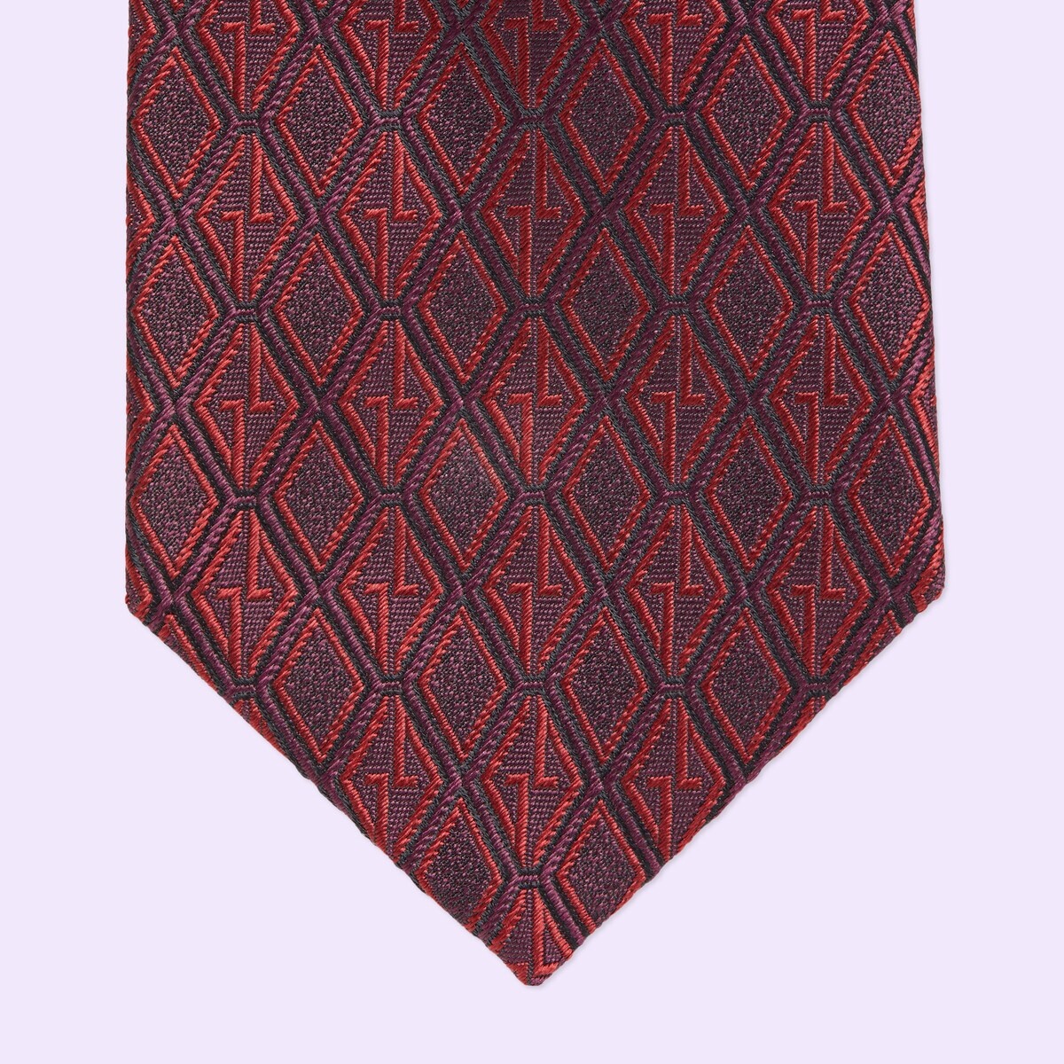 Geometric G silk jacquard tie - 4