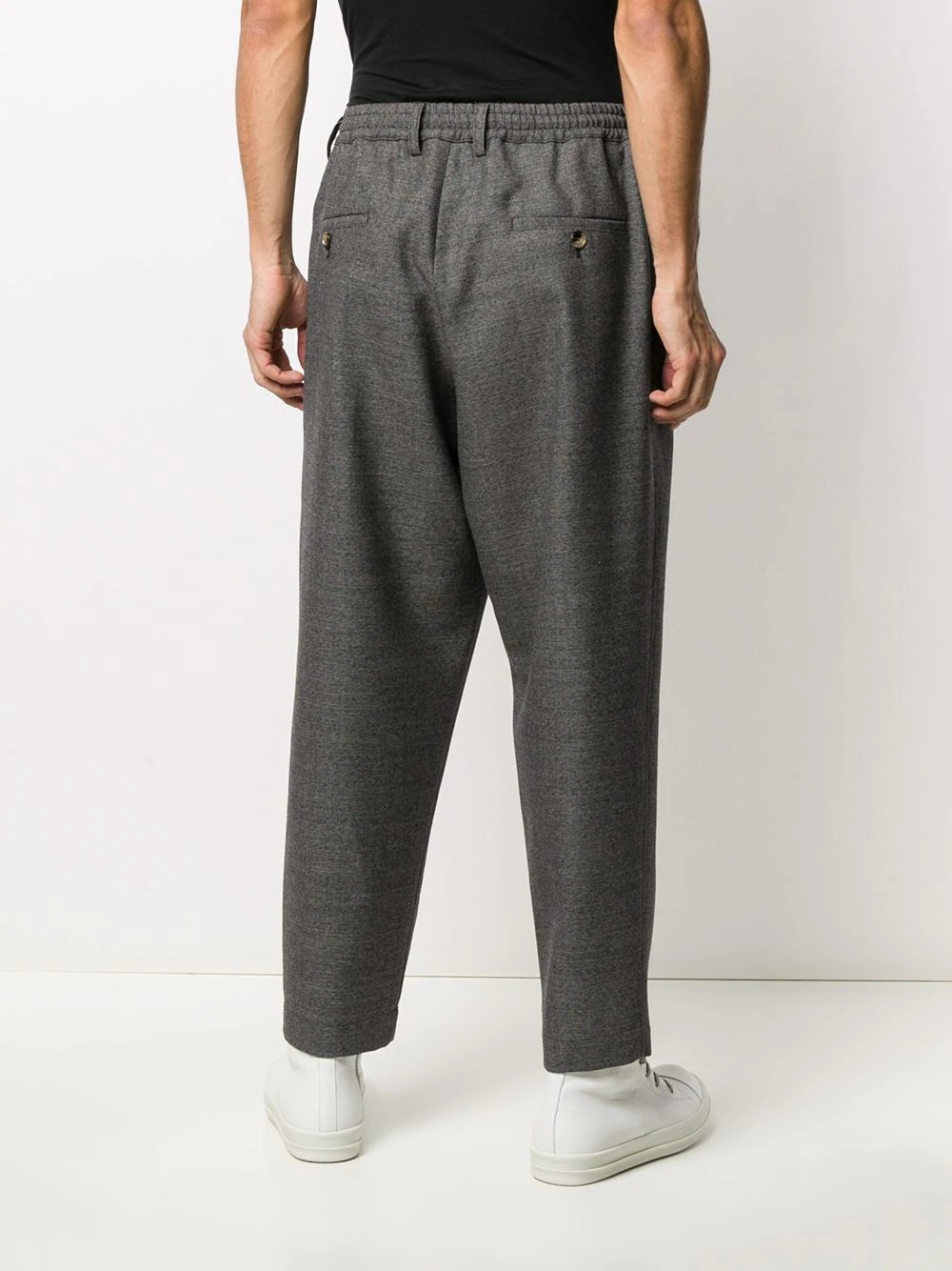 elastic waist loose trousers - 4