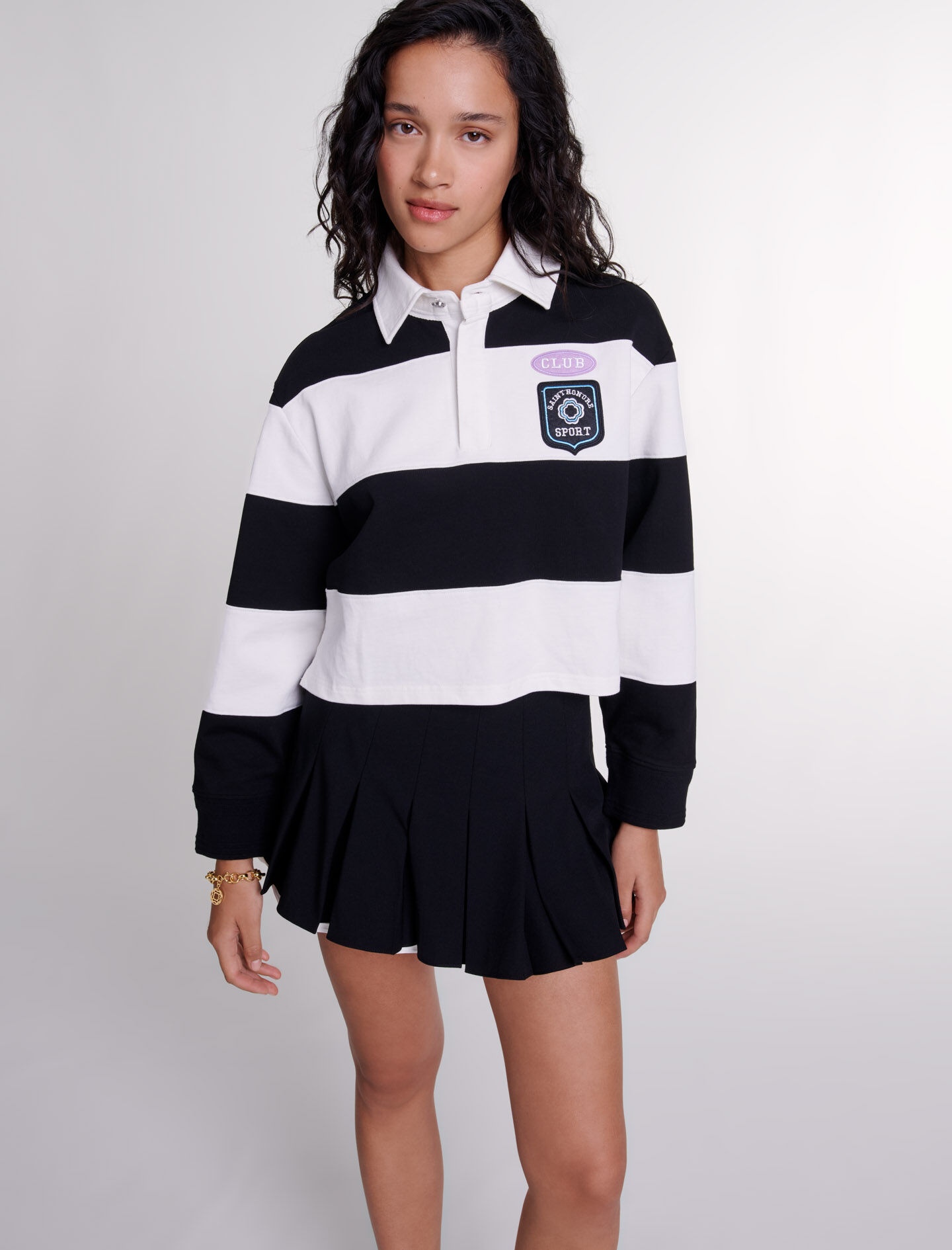 Dual-material pleated skort - 5