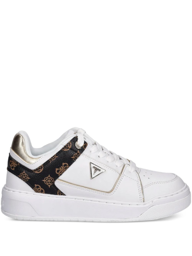 logo-plaque panelled sneakers 1
