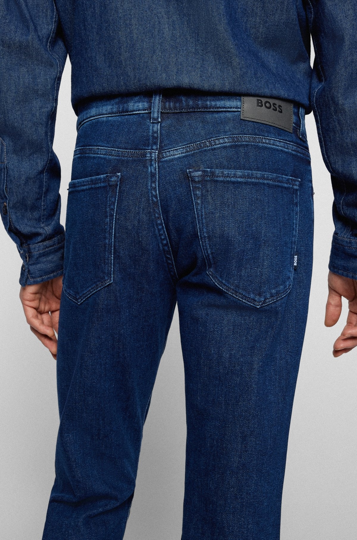 REGULAR-FIT JEANS IN BLUE COMFORT-STRETCH DENIM - 5