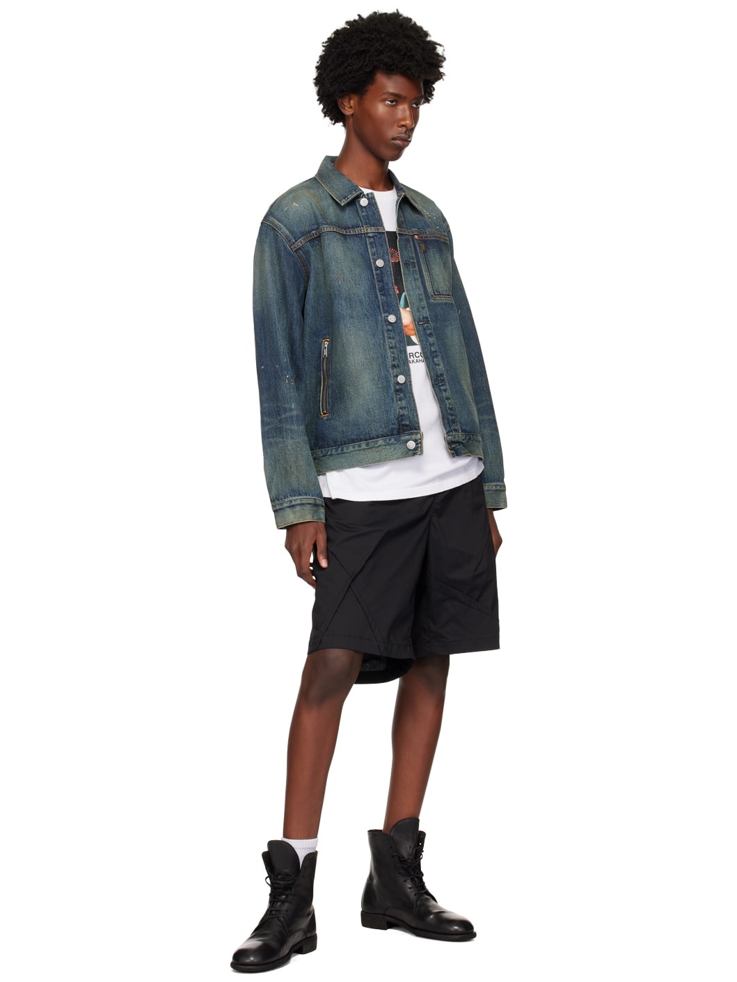 Blue Distressed Denim Jacket - 4