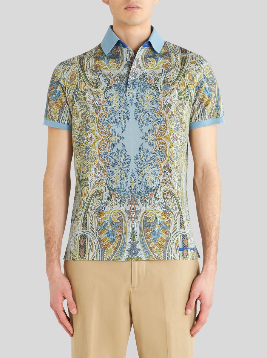 POLO SHIRT WITH PLACED PAISLEY FIGURE - 2