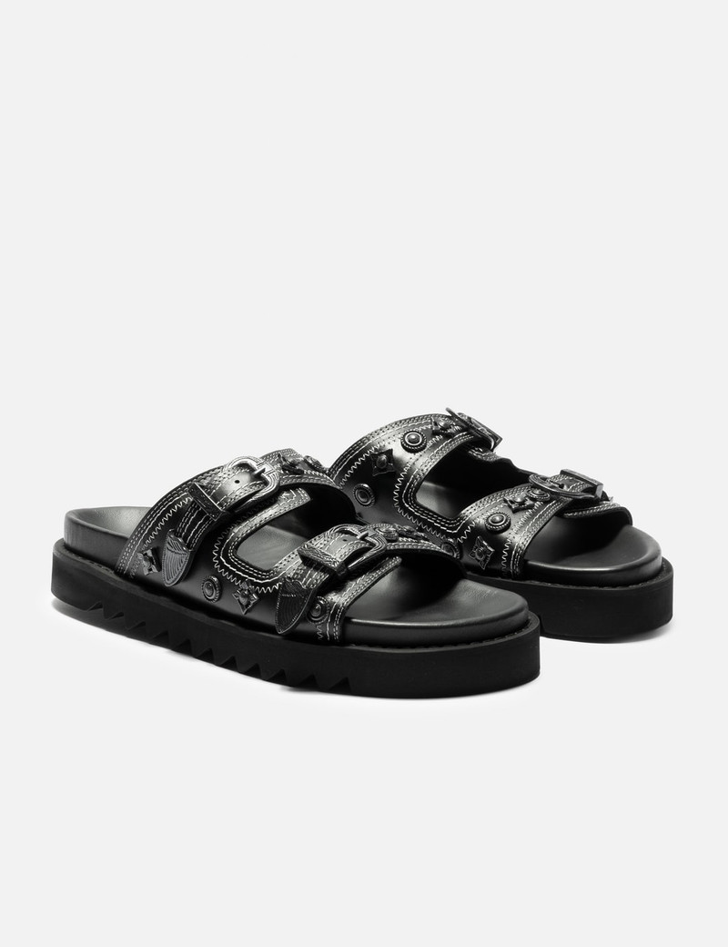 BLACK BUCKLE SANDALS 4