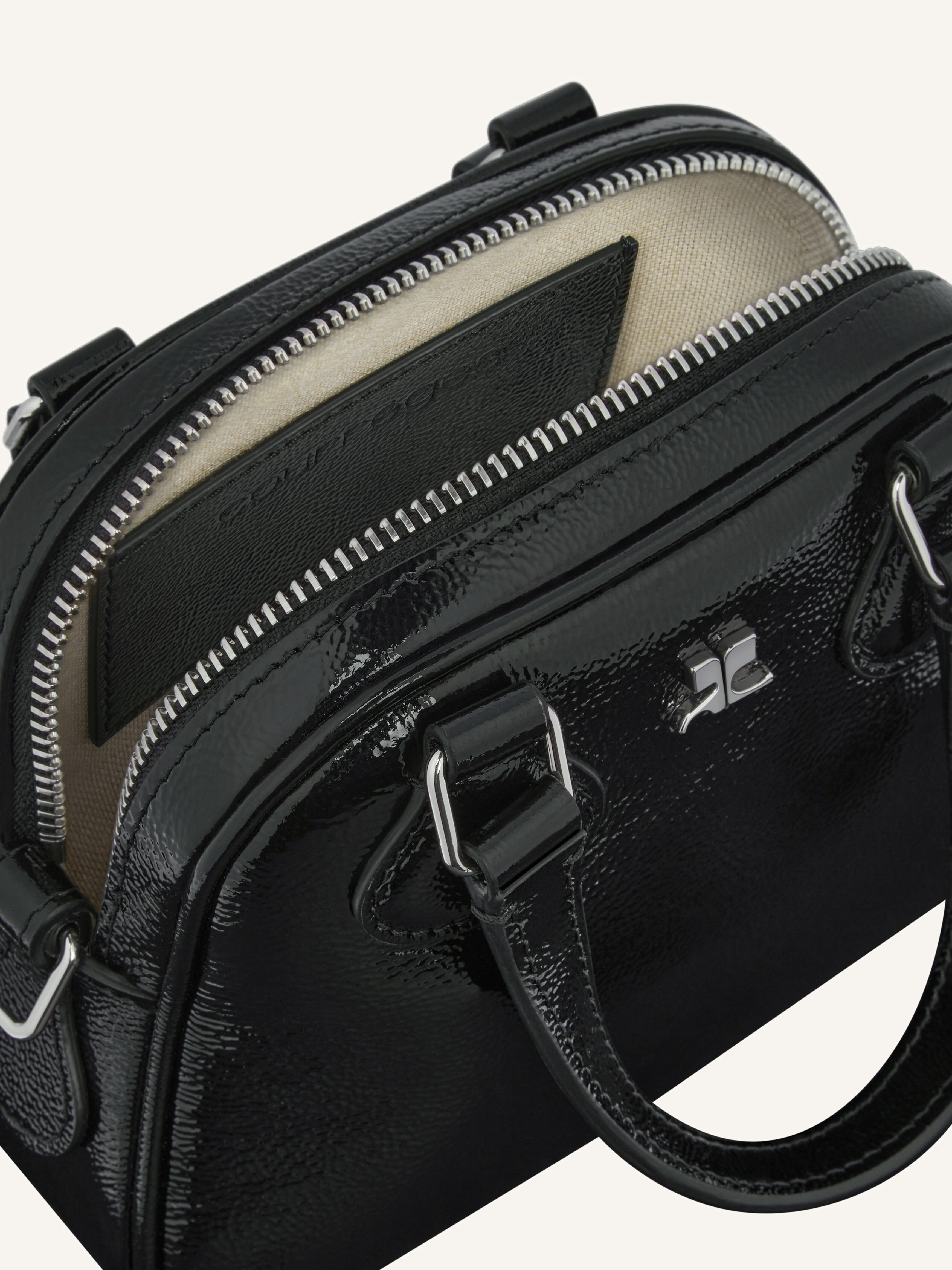 AC STUD NAPLACK LEATHER MINI BOWLING BAG - 4