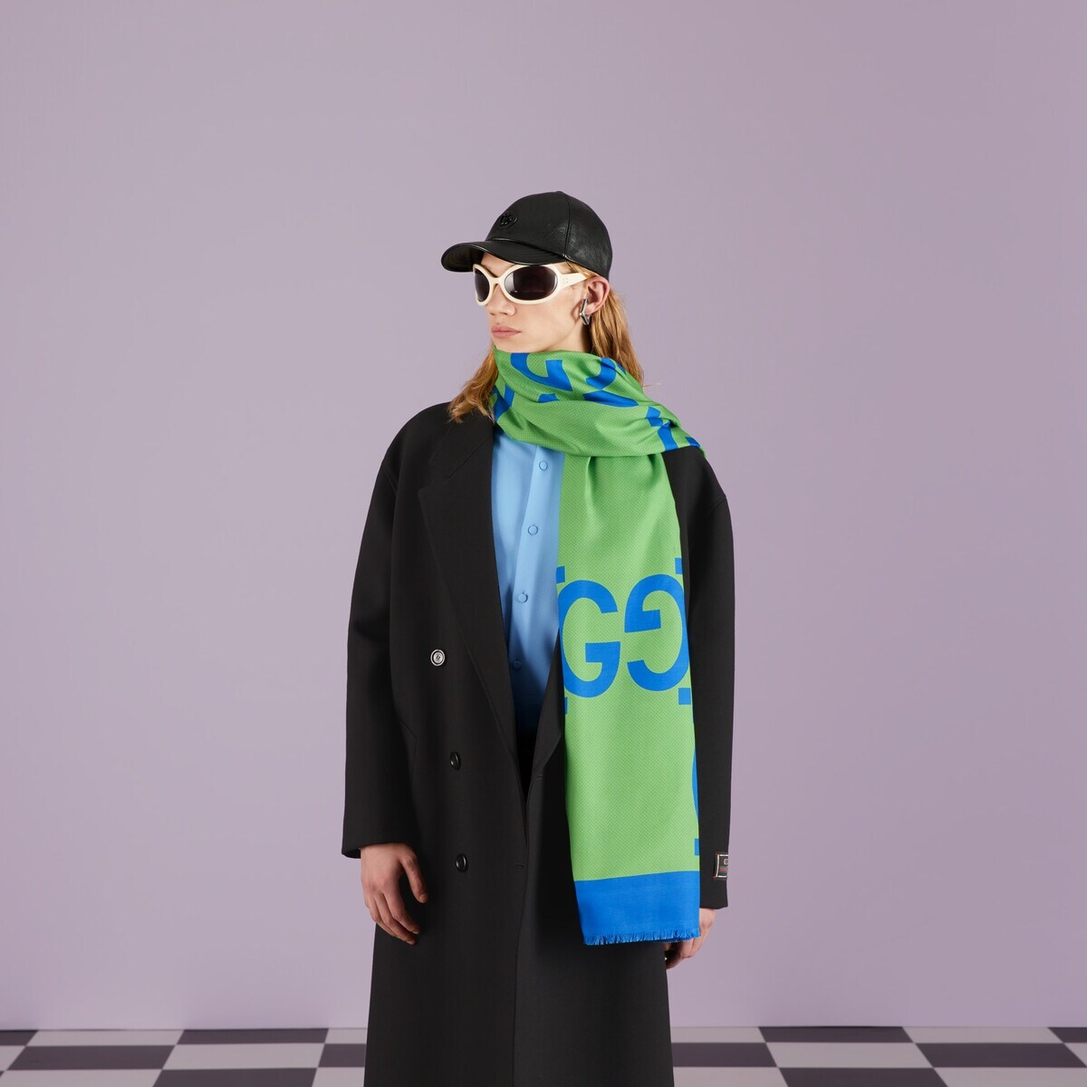 Maxi GG cotton silk scarf - 3