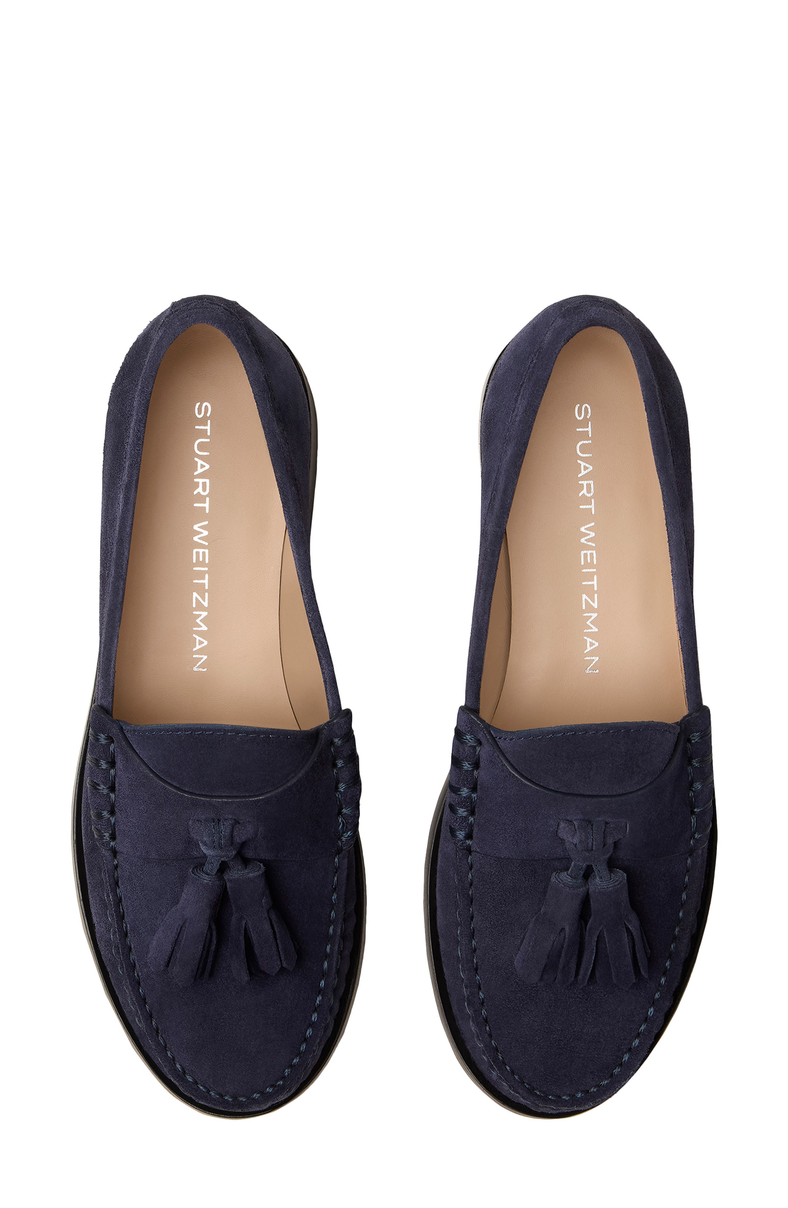 Stuart Weitzman Lottie Tassel Loafer in Nice Blue at Nordstrom - 3