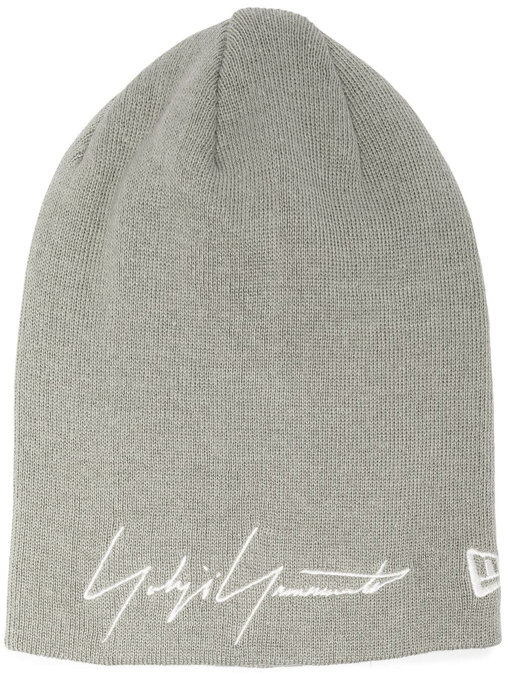 embroidered signature beanie - 1