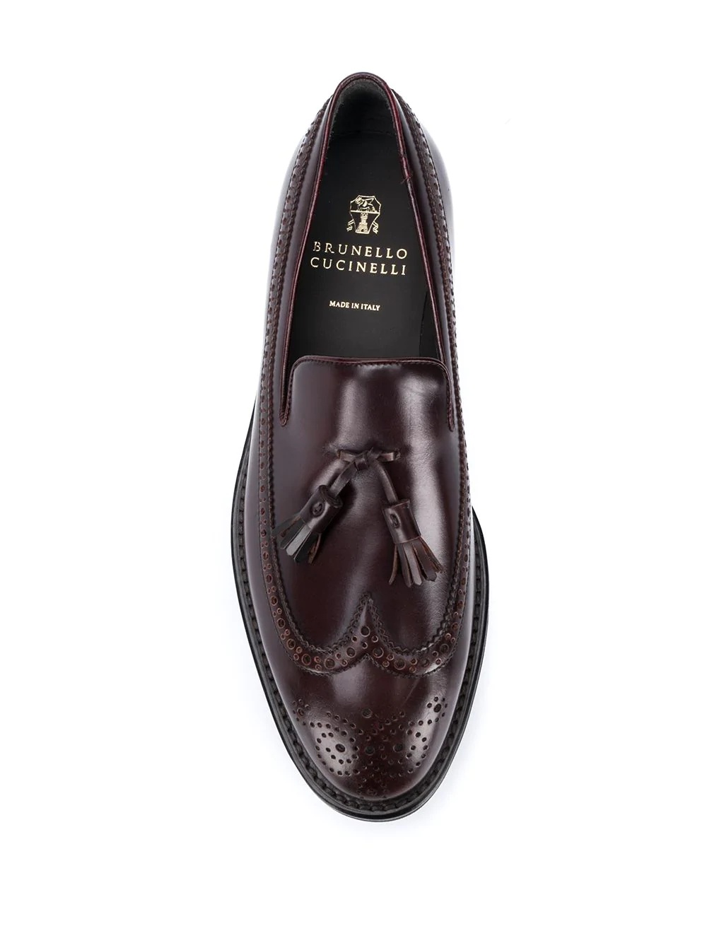 perforated-detail tassel loafers - 4