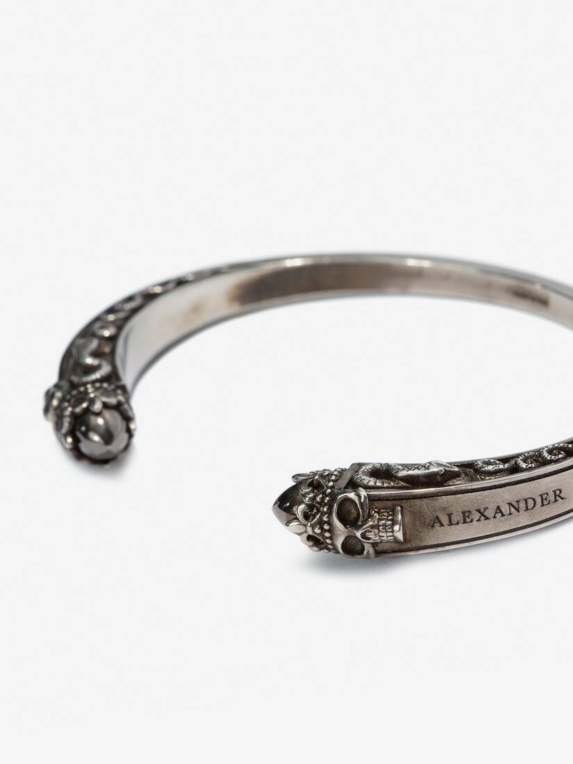 Twin Skull Engraved Bracelet in Hibiscus Pink 3