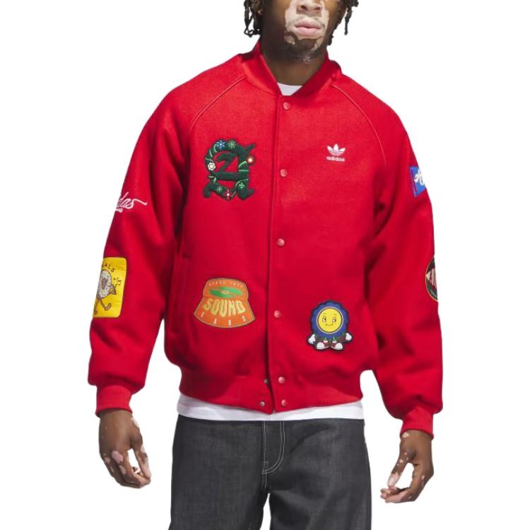 adidas Originals Collegiate Badge SST Letterman Jackets 'Red Yellow' IT6357 - 3
