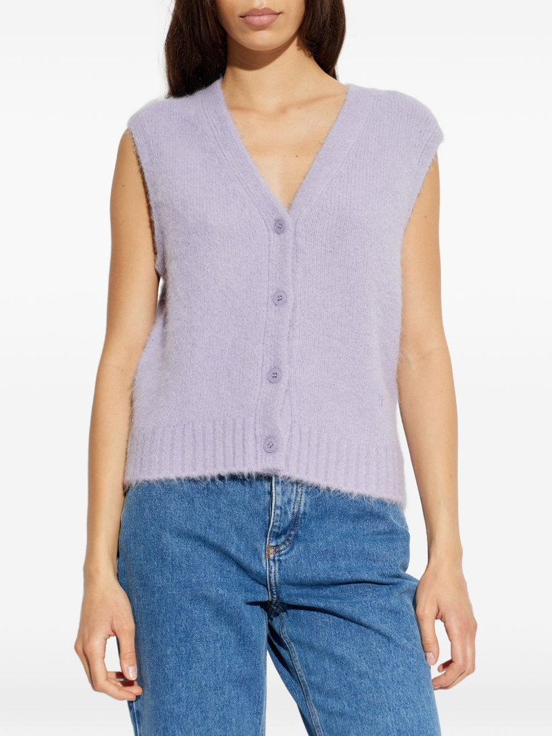 buttoned V-neck knitted vest 3