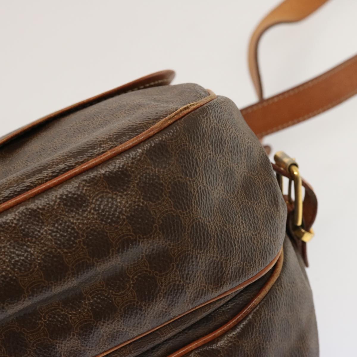 CELINE Macadam Canvas Shoulder Bag Pvc Brown - 16