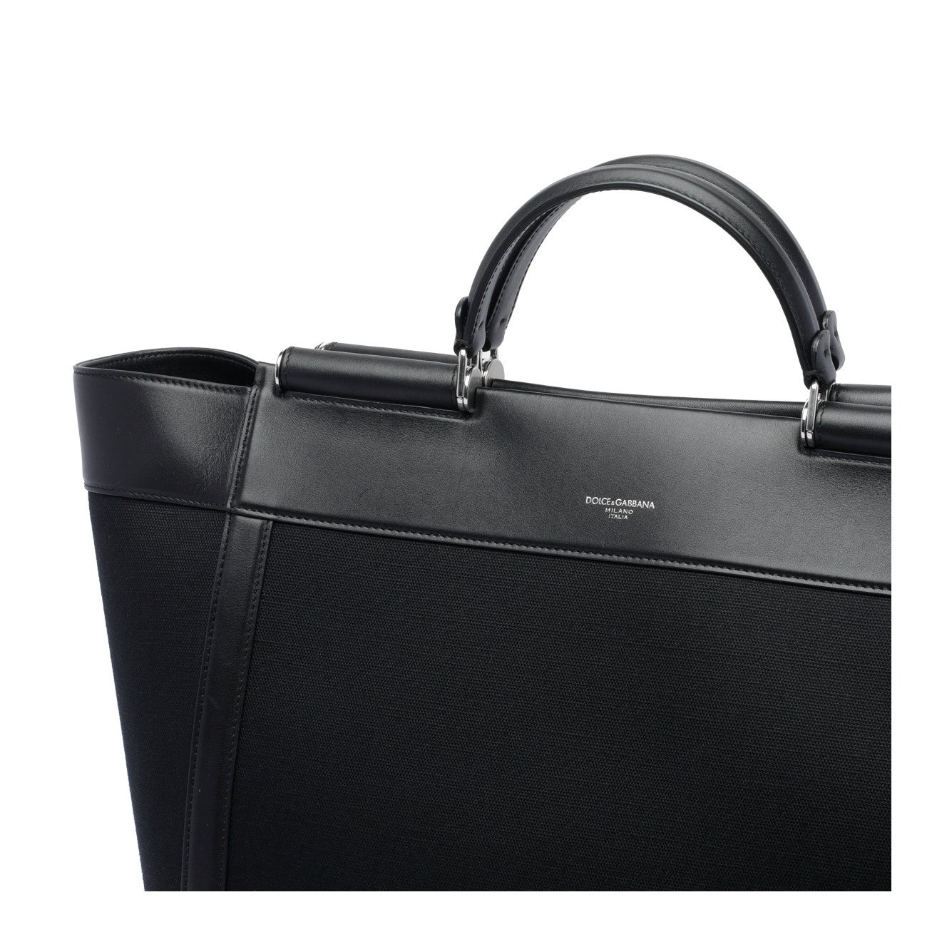 Dolce&Gabbana Men Leather And Panama Bag - 4