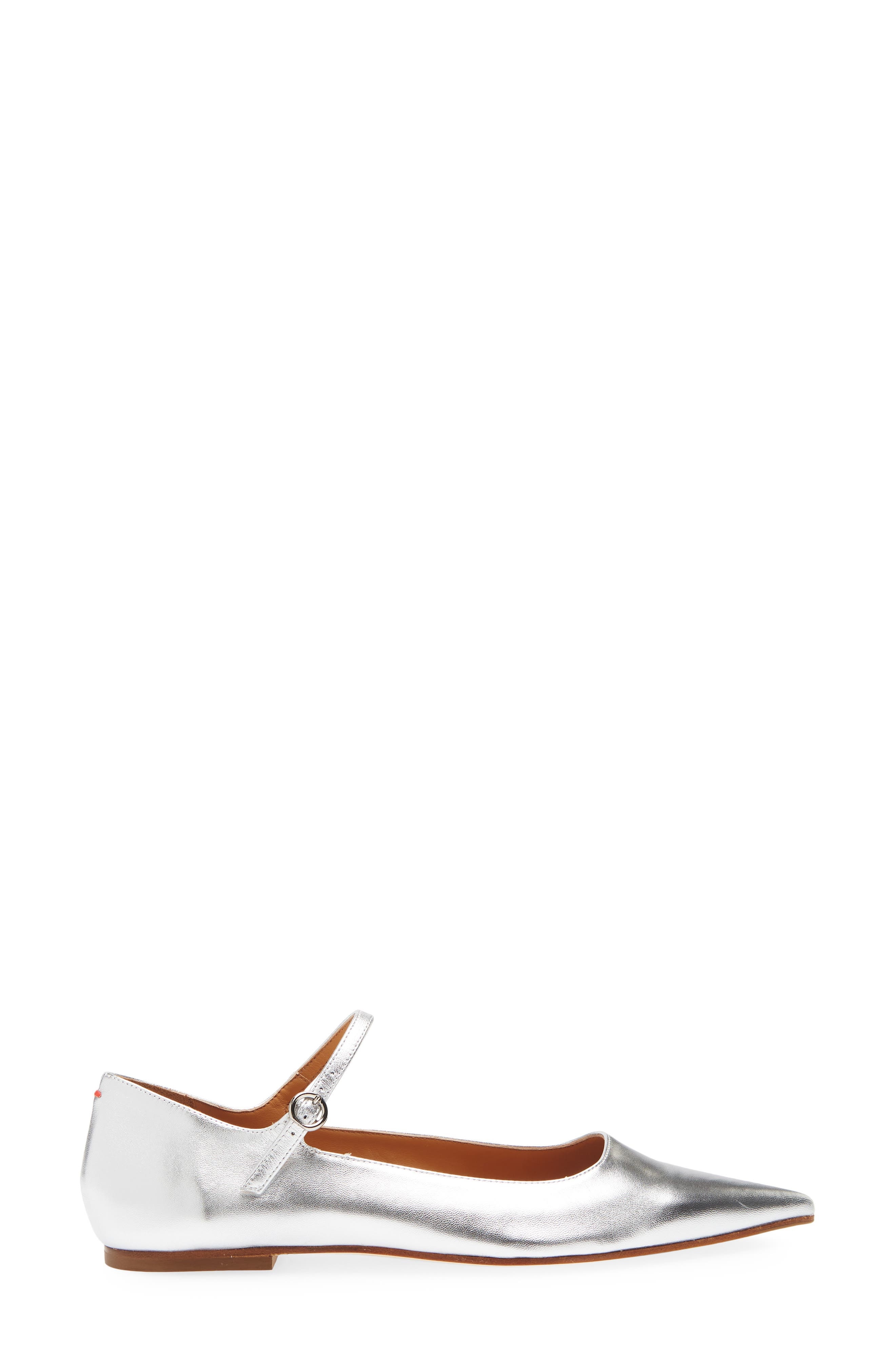 aeyde Cleo Pointed Toe Mary Jane Flat in Silver at Nordstrom - 3