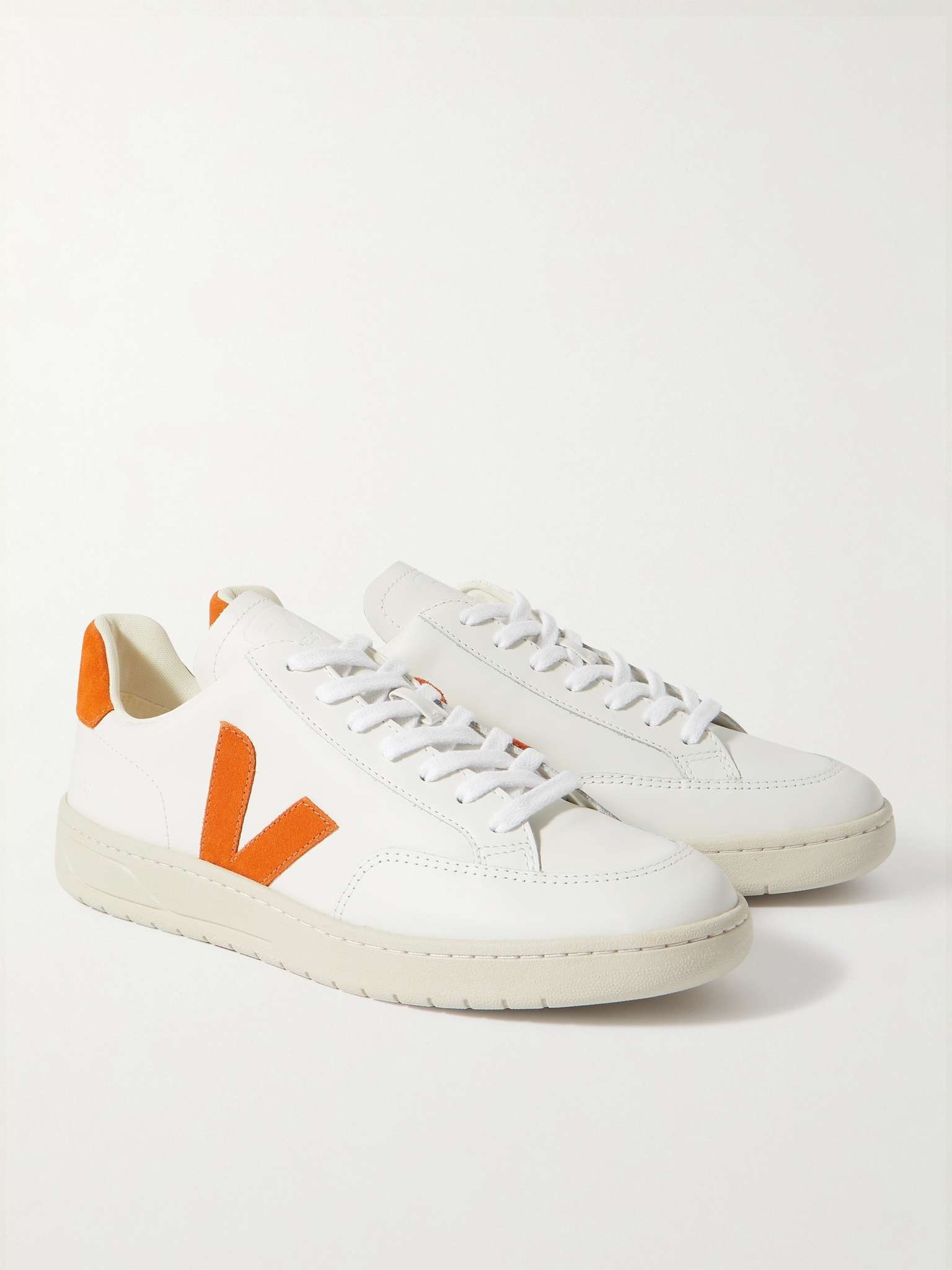 V-12 Suede-Trimmed Leather Sneakers - 3