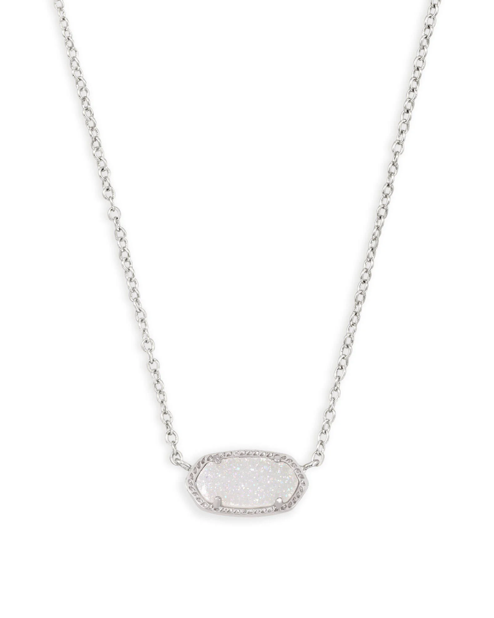 Elisa Gold Pendant Necklace in Iridescent Drusy - 1