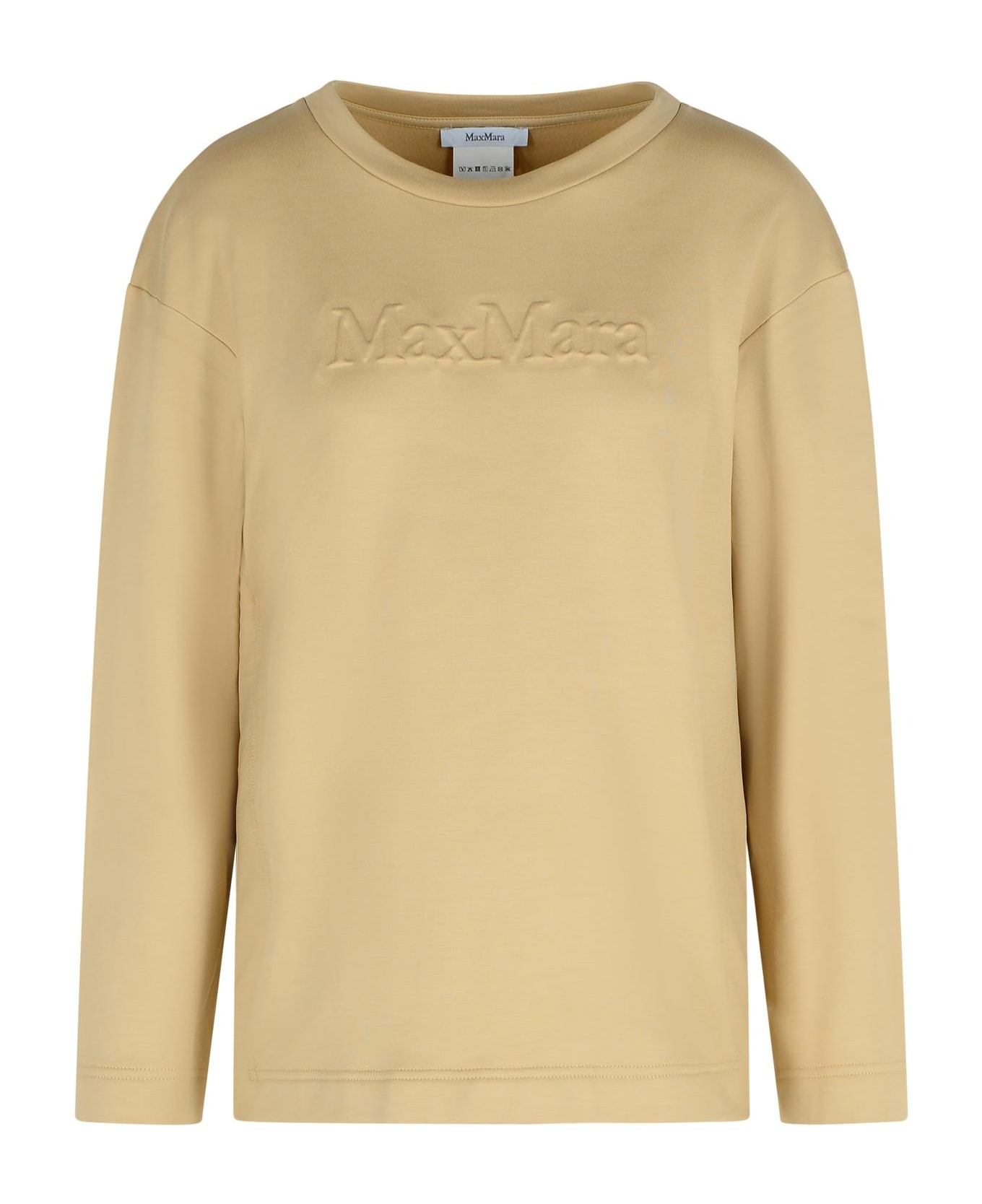 'berma' Sweatshirt In Silk And Caramel Cotton - 1