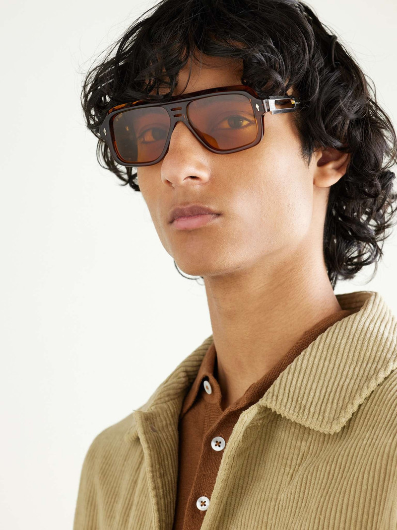 JACQUES MARIE MAGE Glenn Gould Fugue Aviator-Style Acetate and Silver-Tone Sunglasses outlook