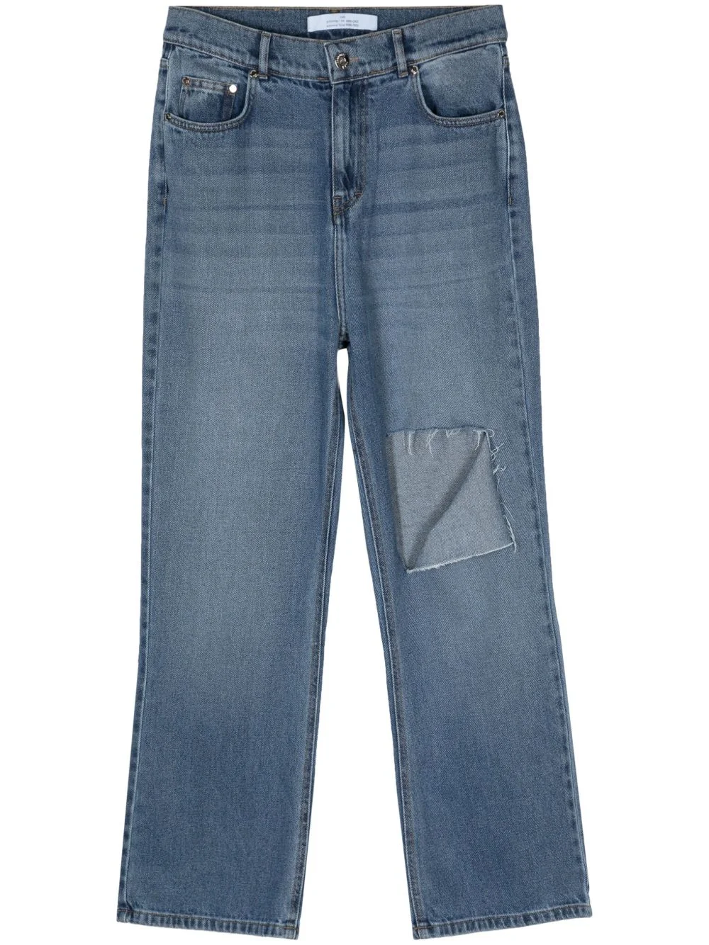 ripped straight-leg jeans - 1