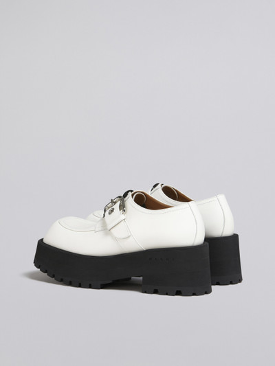 Marni WHITE SOFT CALF LEATHER MOCCASIN outlook