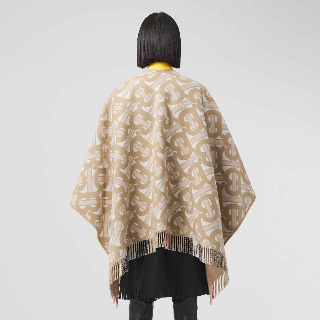 Reversible Monogram Wool Cashmere Jacquard Cape - 3