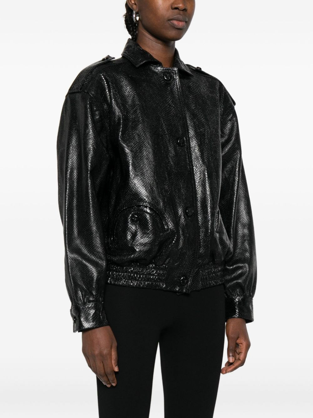 Charlie button-fastening bomber jacket - 3