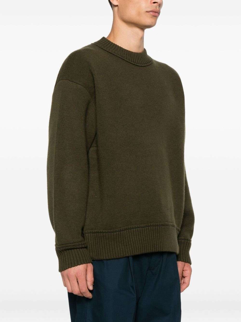 ribbed-trim sweater - 3