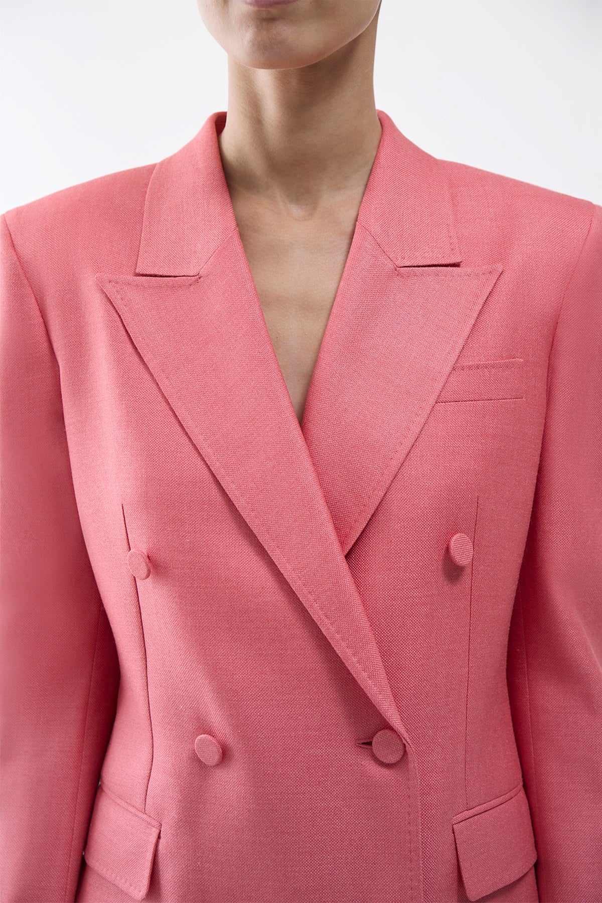 Gavin Blazer in Watermelon Silk Virgin Wool - 6