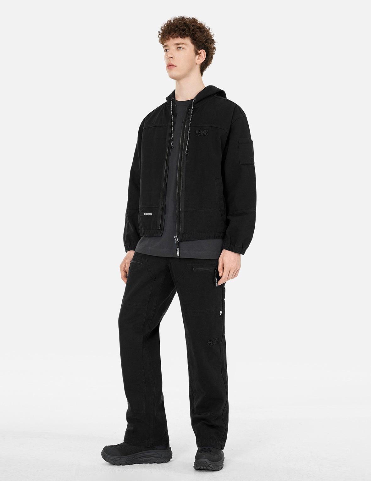 Logo Embroidery Boxy Hooded Jacket - 2