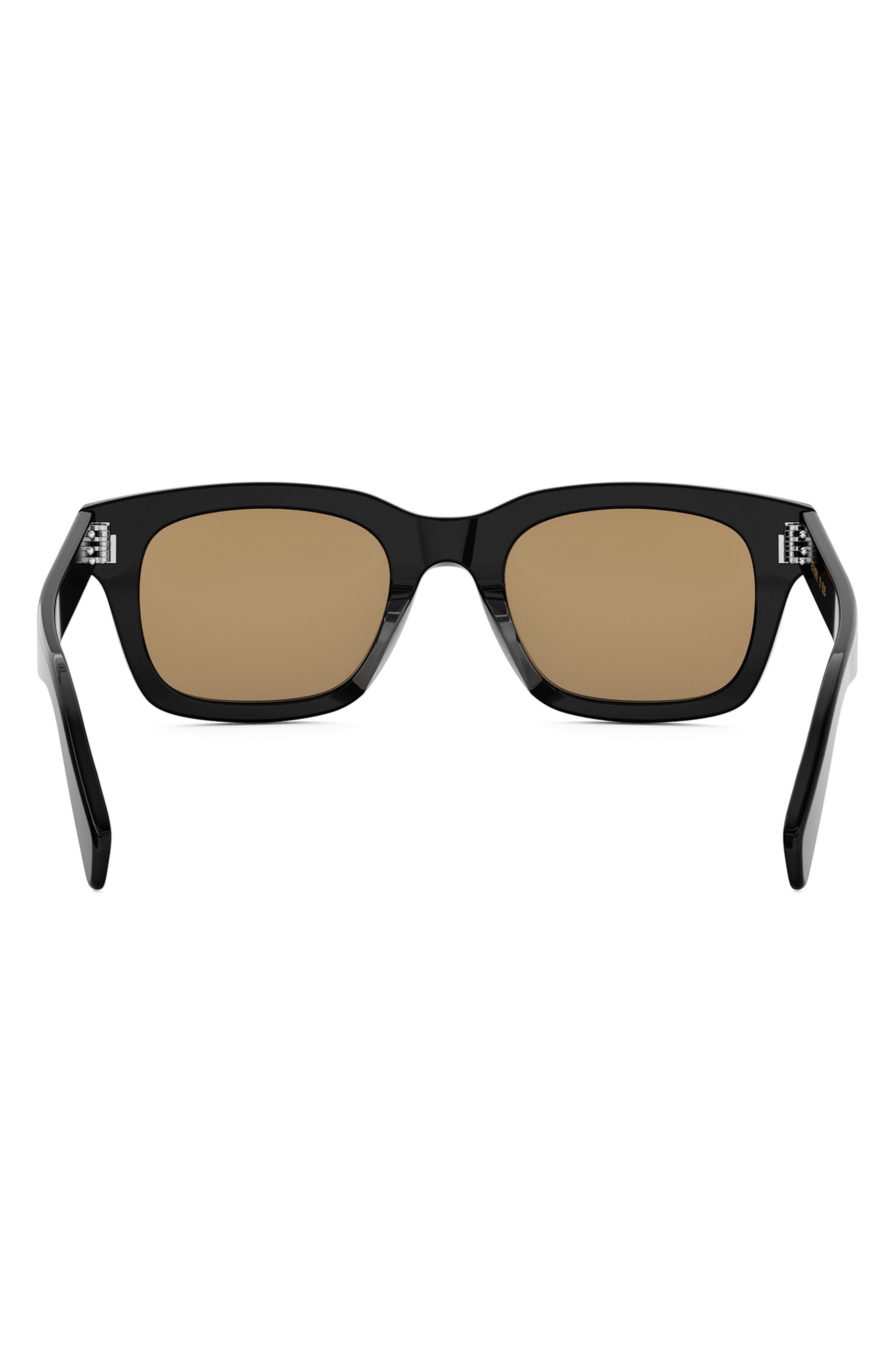 CELINE Bold 3 Dots 50mm Square Sunglasses in Shiny Black /Roviex at Nordstrom - 5
