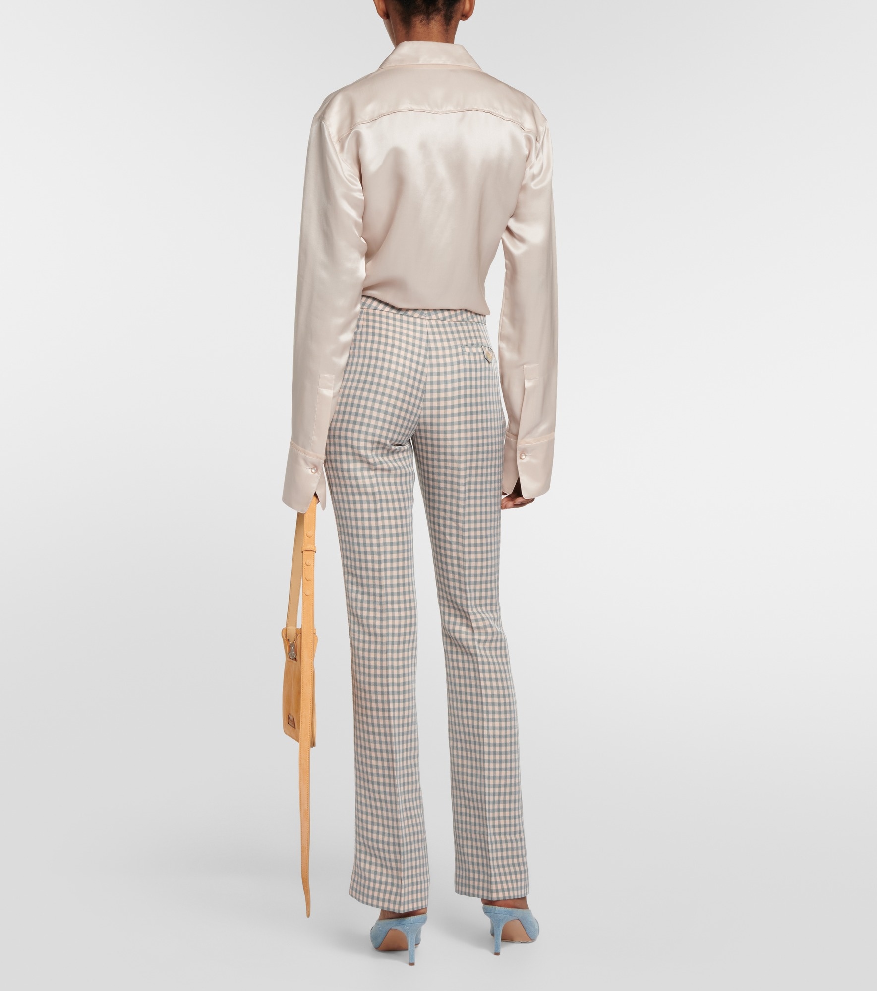 Checked low-rise pants - 3