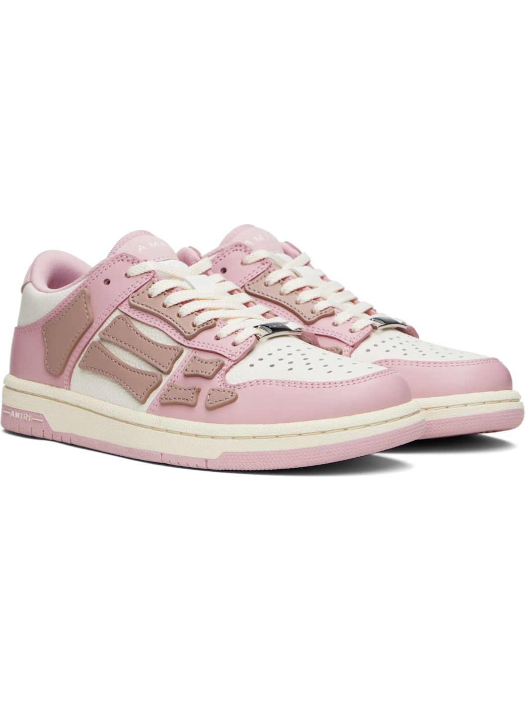 Pink & White Skel-Top Low Sneakers - 4