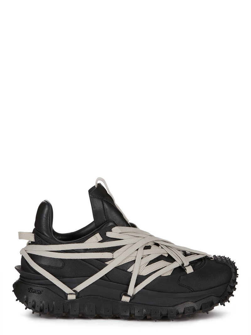Moncler + Rick Owens Black Trailgrip Megalace Sneakers - 1