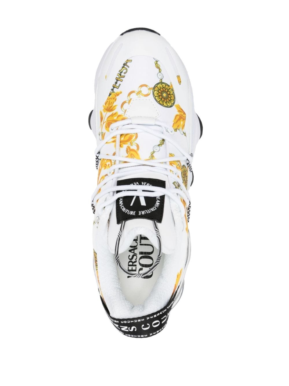 Chain Couture-print lace-up sneakers - 4