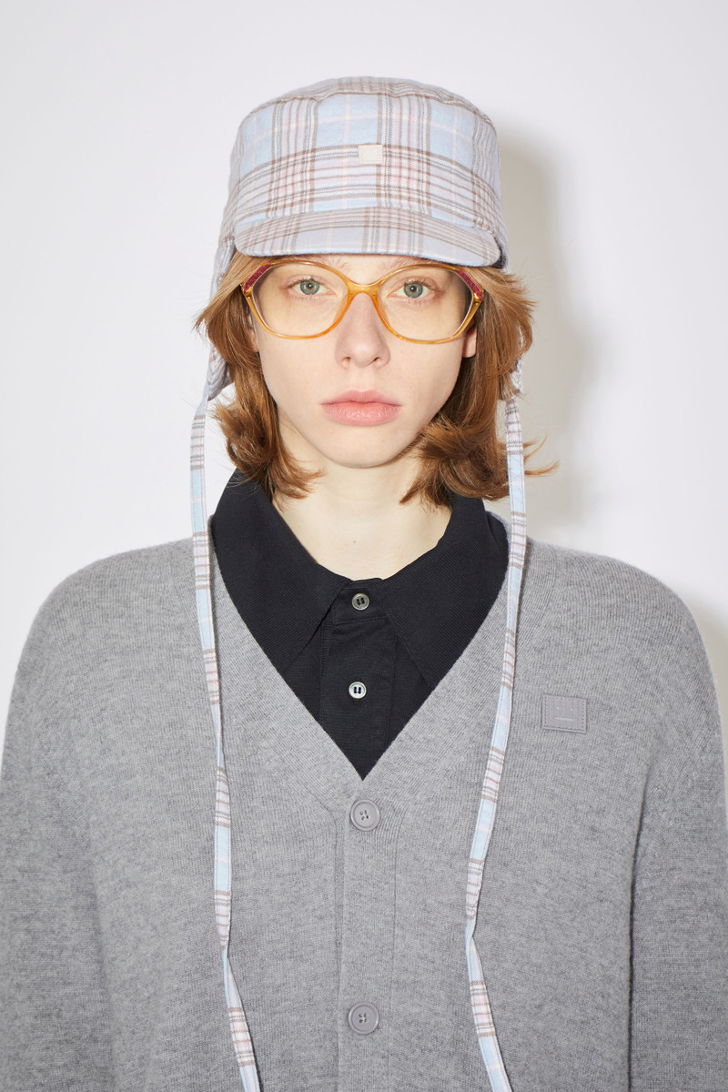 Acne Studios Check trapper hat - Light blue/pink outlook