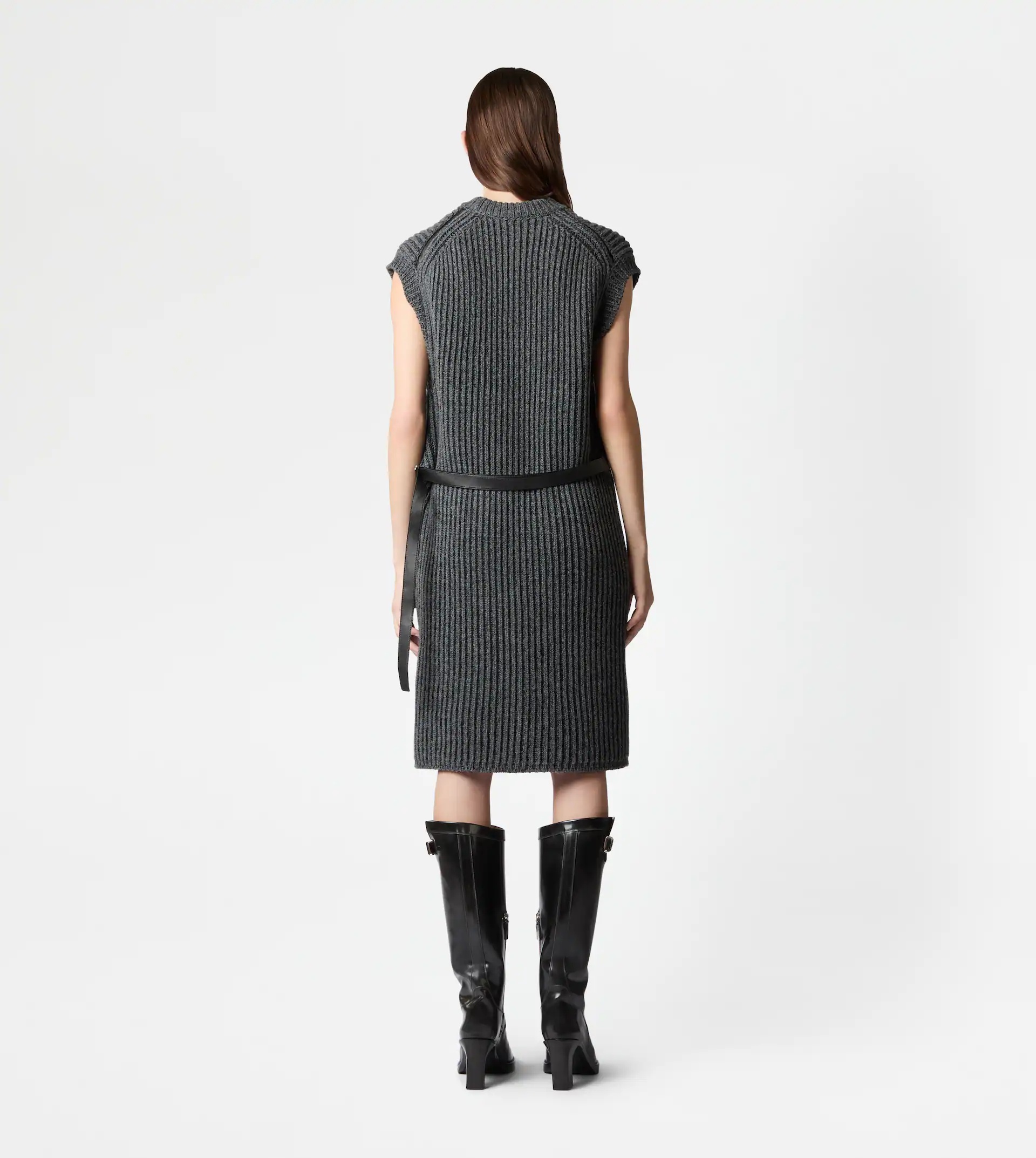 DRESS IN CASHMERE BLEND KNIT - GREY - 3