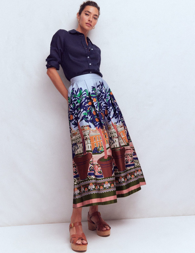 Verity Sateen Skirt-Multi, Balcony Scene 5