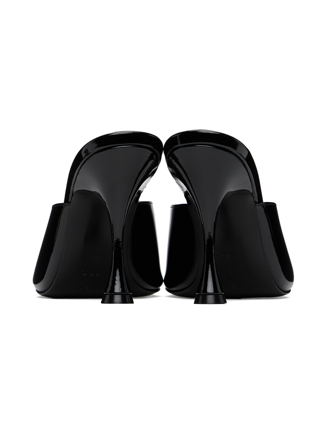 Black Square Toe Mules - 2