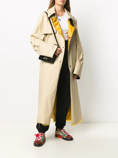 Off-White patch-embellished oversized trench coat outlook