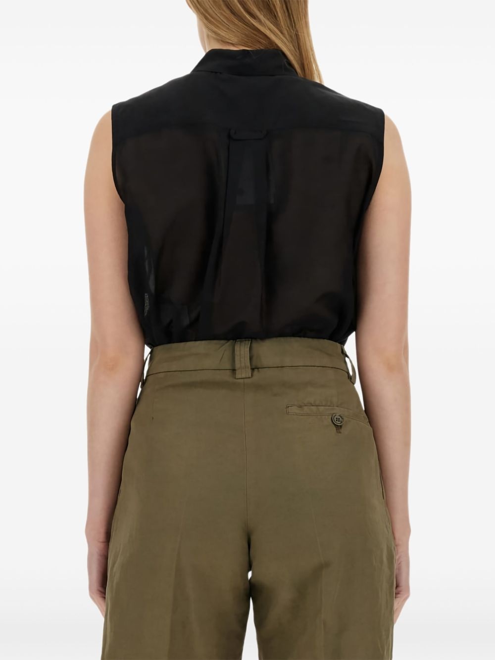 sleeveless collared shirt - 4
