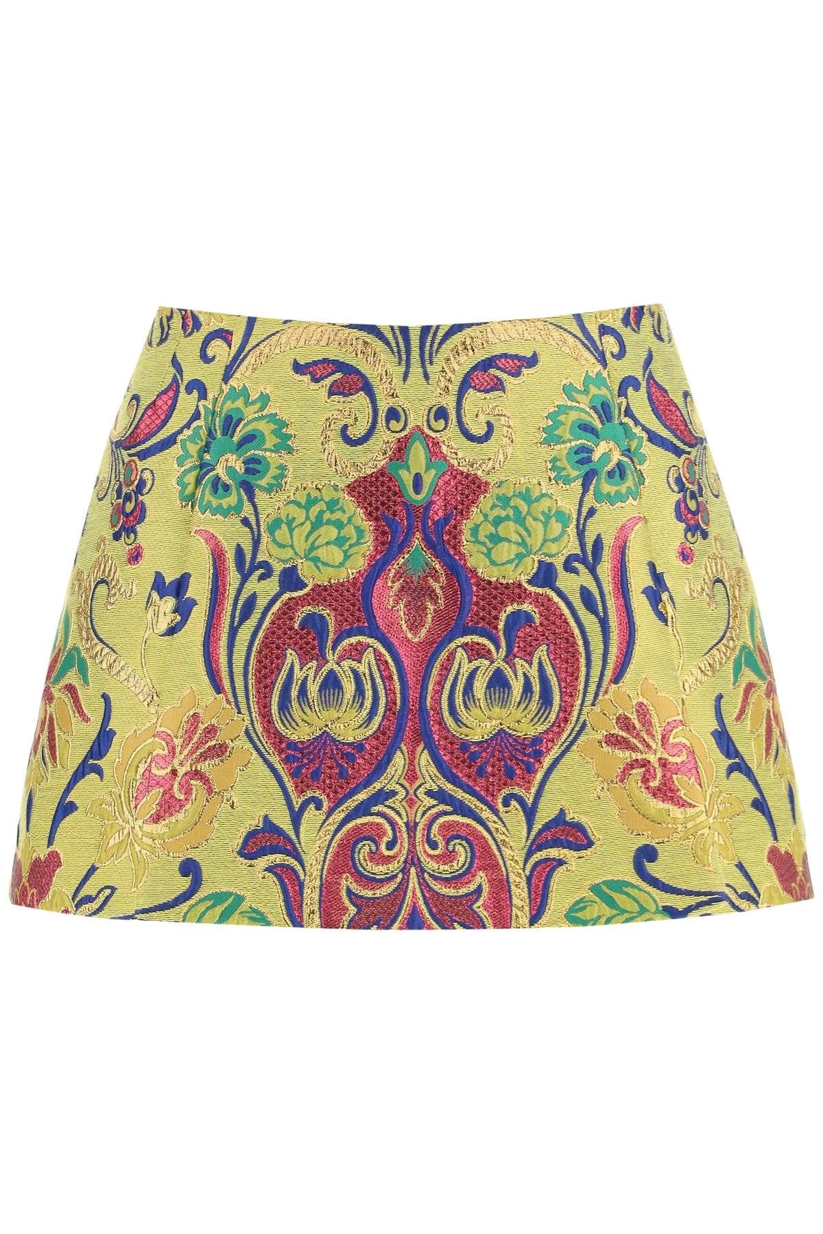 FLORAL LUREX JACQUARD MINI SKIRT - 1